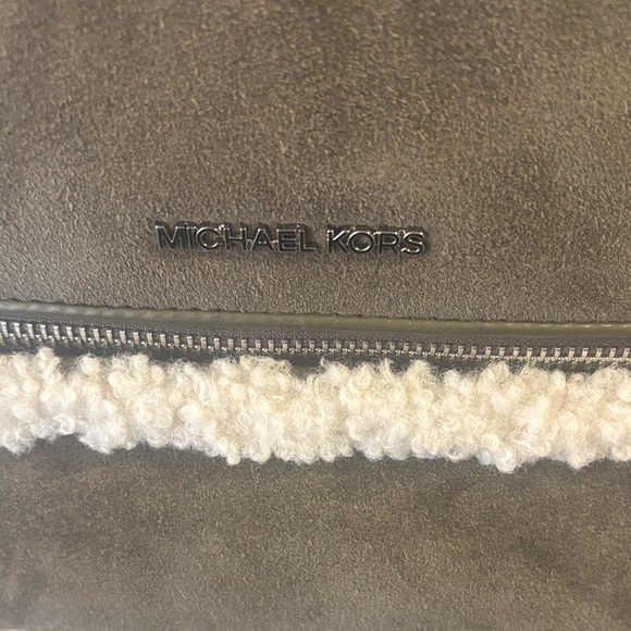 Michael Kors Olive Shearling-Trim Backpack - Picture 3 of 6